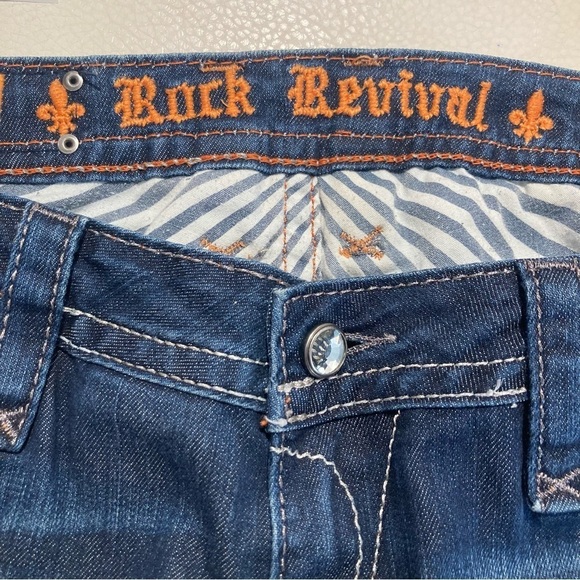 ROCK REVIVAL Sz 30 Kathy Embellished Rhinestone Slim Leg Skinny Mid-Rise Jeans - Picture 9 of 16